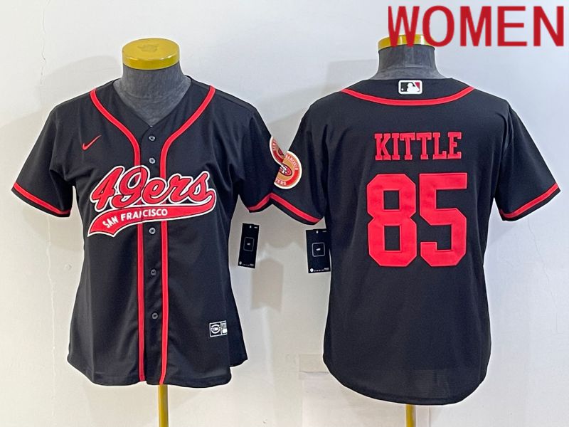 Women San Francisco 49ers #85 Kittle Black 2022 Nike Co branded NFL Jersey->women nfl jersey->Women Jersey